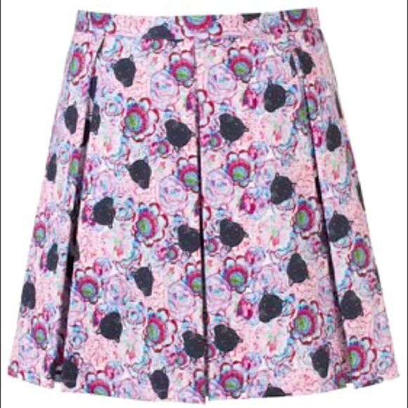 TOPSHOP PANTHER FLORAL PRINT SKATER SKIRT SIZE 4 Pretty Little Liars - Picture 1 of 4